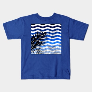 Palm Blue Beach Kids T-Shirt
